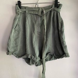 Topshop High Waist Paper Bag Shorts